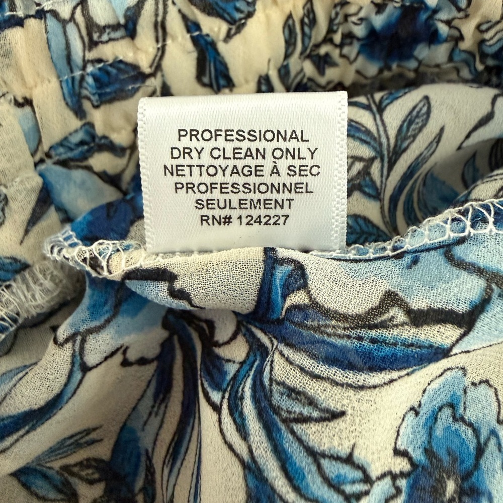 MISA Los Angeles Marion Skirt Indigo Blooms Blue Floral Size M - Picture 7 of 9